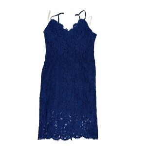 Lulus Womens Flirting with Desire Bodycon Dress Sleeveless Navy Size Medium
